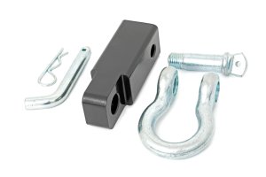 Receiver D Ring Shackle Kit - Rough Country - 2 Inch with Pin - Black